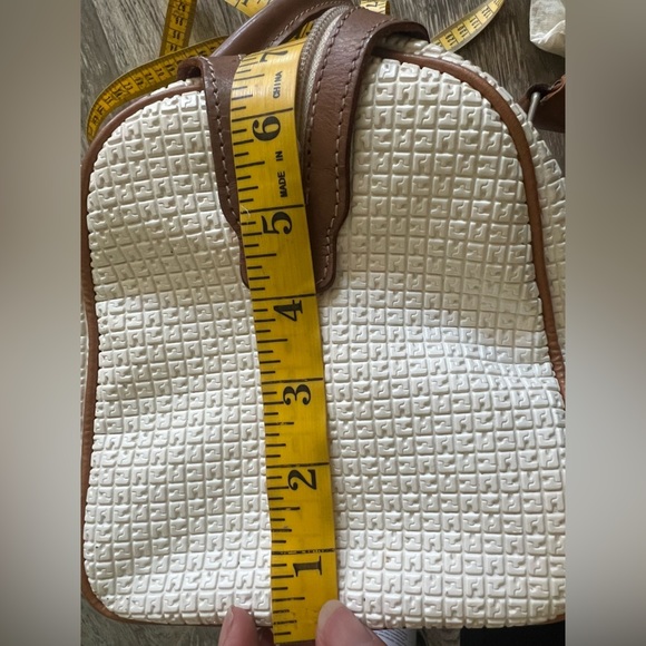 TED LAPIDUS Paris Monogram Logo Embossed Leather Handle Boston Bag Rare White - Picture 10 of 14